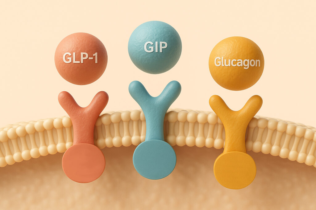 Retatrutide is a triple-agonist targeting GLP-1, GIP and glucagon receptors